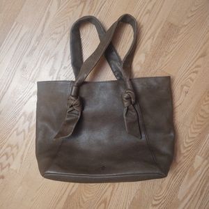 Frye Nora knotted leather tote, khaki color, new without tags